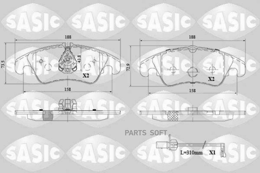 Колодки Тормозные Дисковые (Комплект) SASIC 6216103