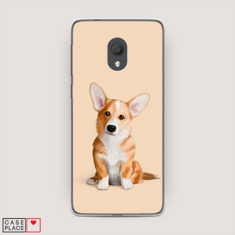 

Чехол на Alcatel 1C 5003D (2019) Грустный Корги, Коричневый;бежевый, 170650-1