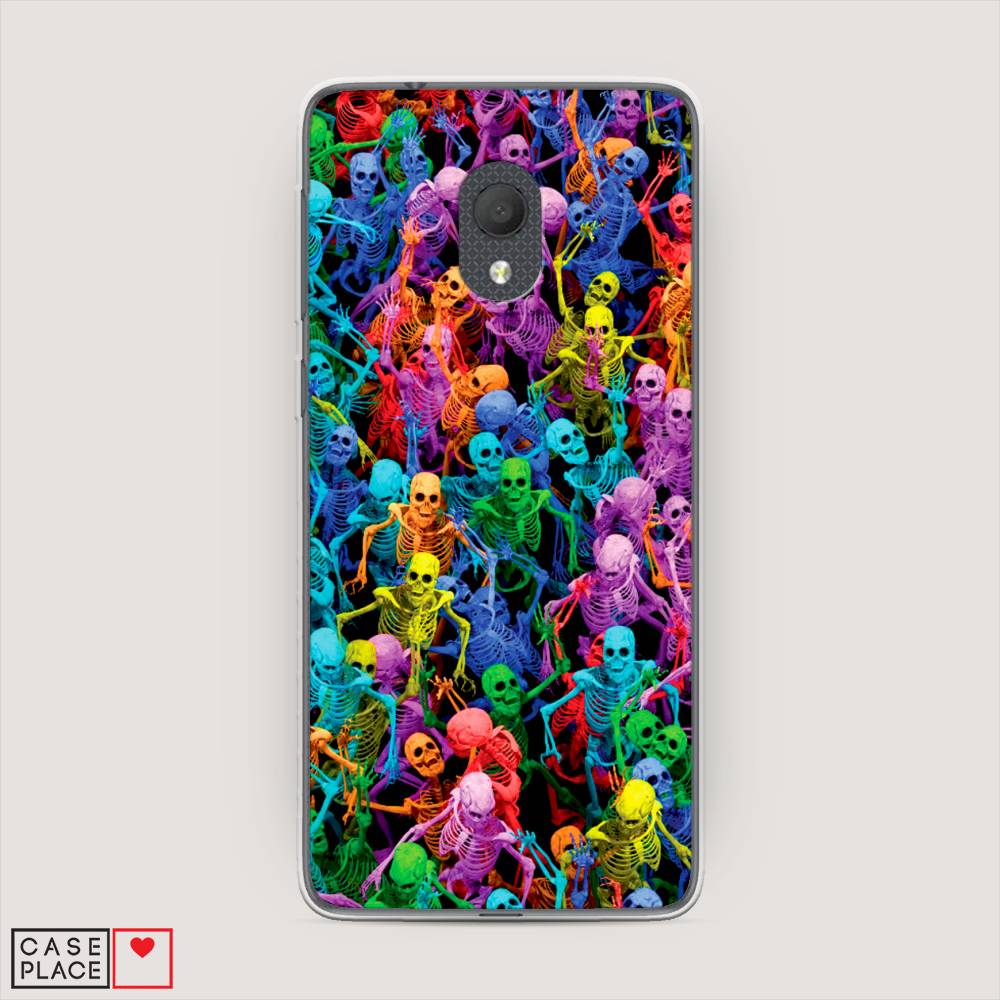 

Чехол на Alcatel 1C 5003D (2019) Вечеринка скелетов, Фиолетовый;желтый;оранжевый, 170650-6