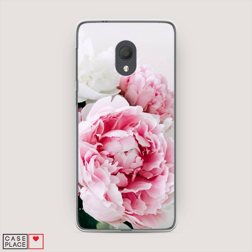 фото Чехол на alcatel 1c 5003d (2019) розовые и белые пионы case place