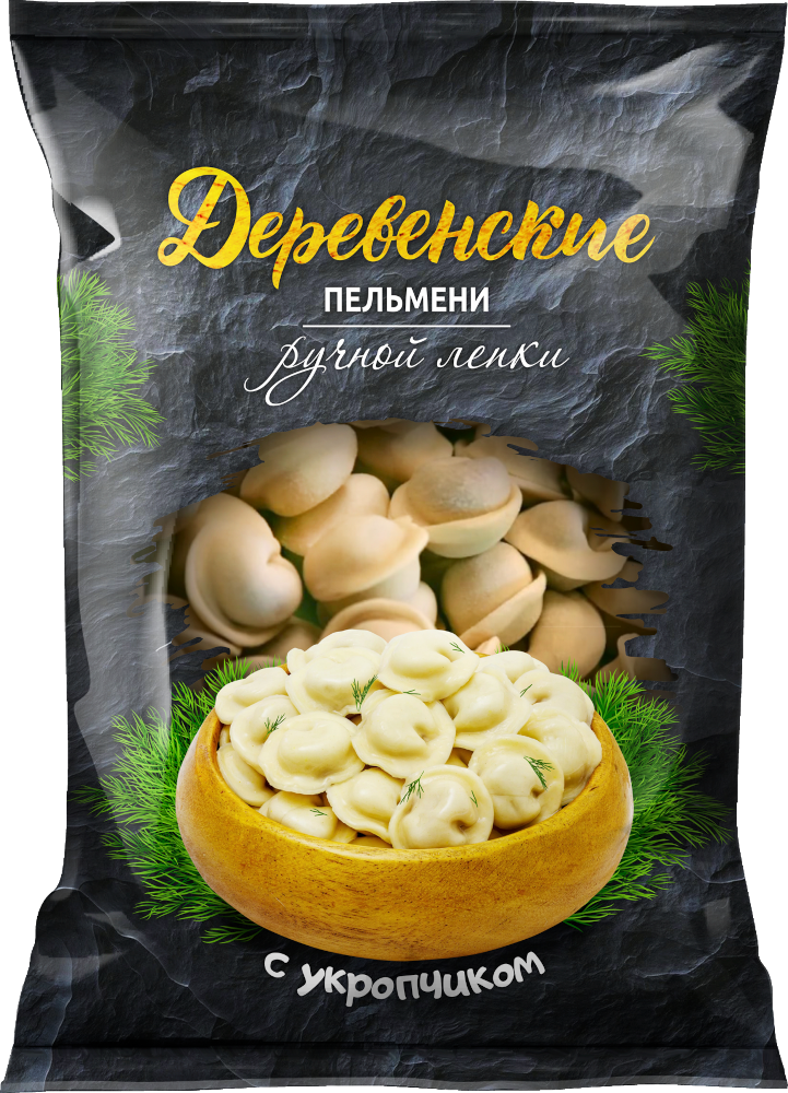 фото Пельмени хвалынские деревенские говядина-курица с укропом 800 г