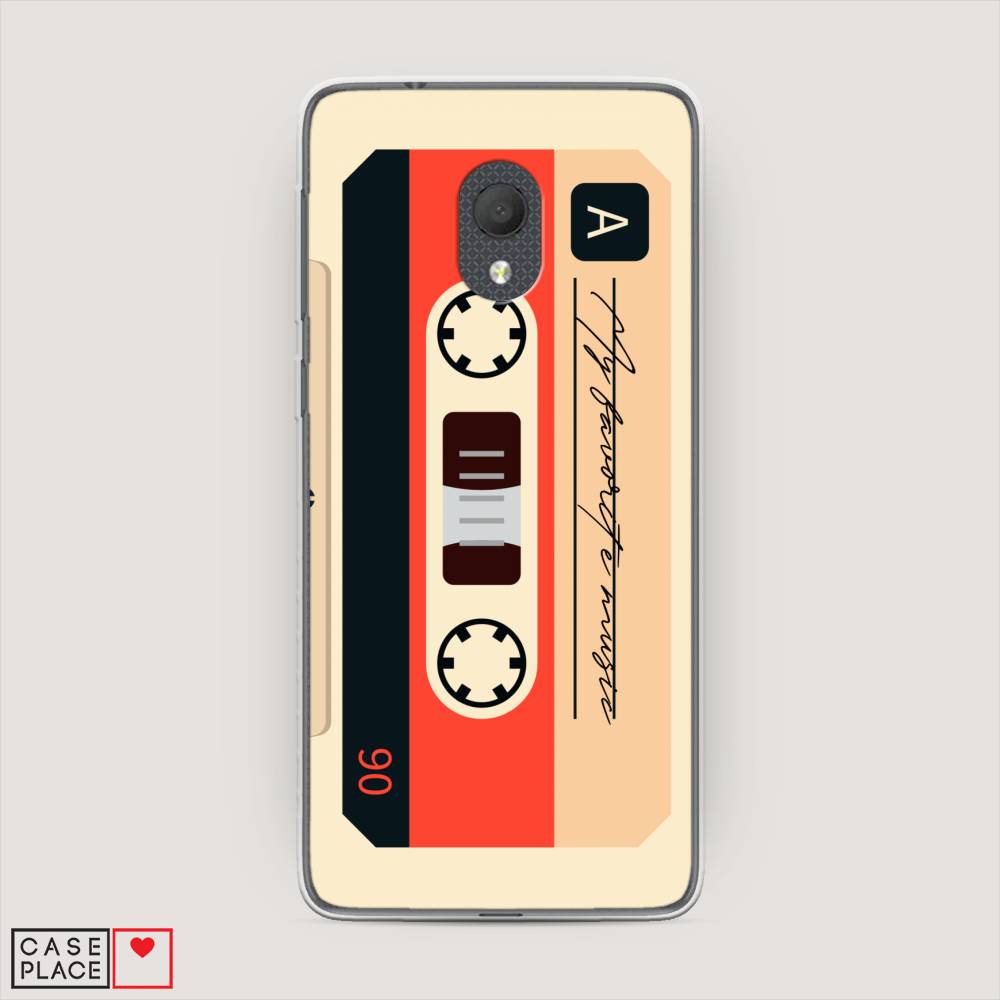 

Чехол на Alcatel 1C 5003D (2019) Бежевая кассета, Черный;красный;бежевый, 170650-6