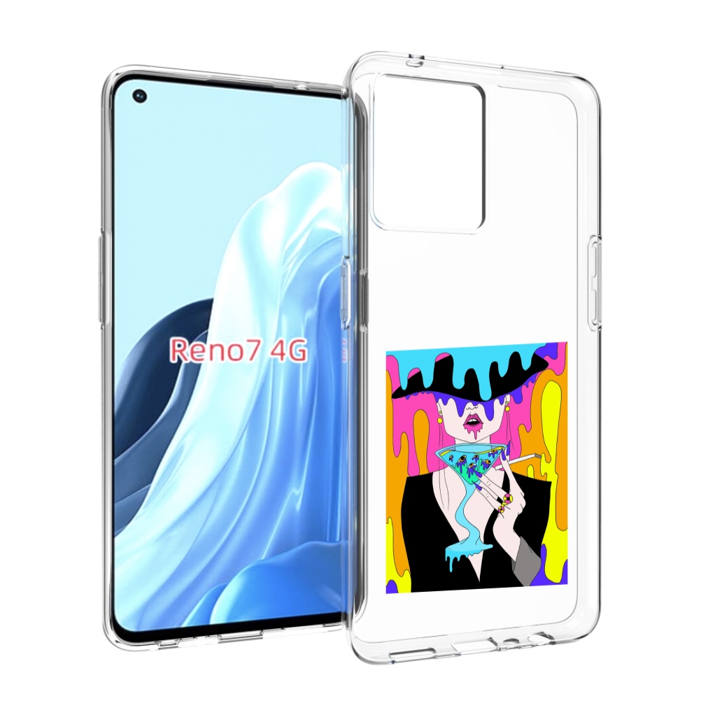 

Чехол MyPads плавленая девушка акварель женский для OPPO RENO 7 4G, Прозрачный, Tocco