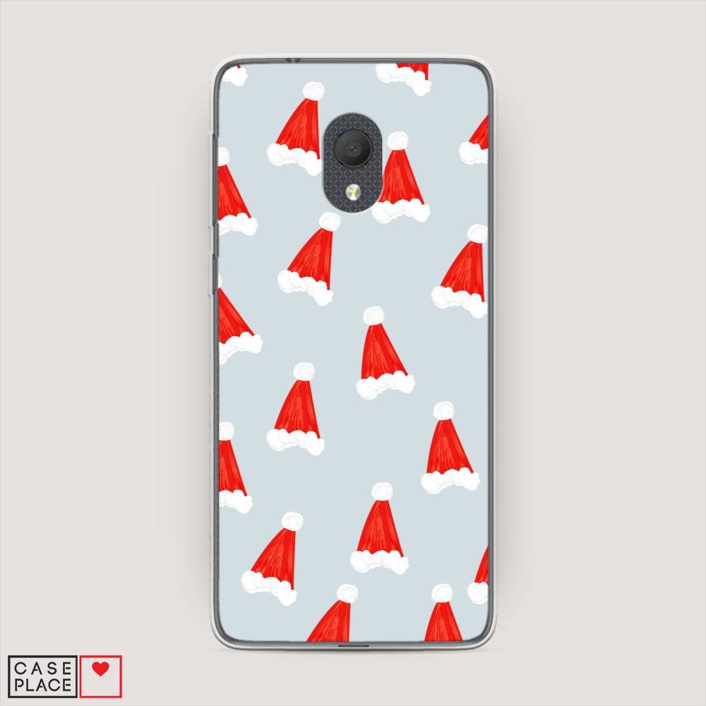 

Чехол на Alcatel 1C 5003D (2019) Новогодние шапочки, Белый;красный;серый, 170650-5