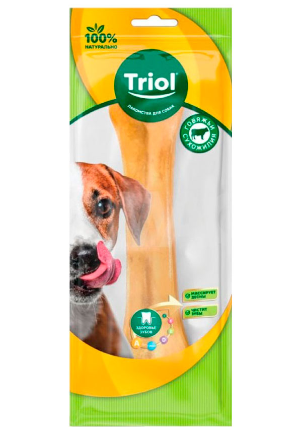 

Лакомство для собак Triol кость из сыромятной кожи 20 см, 18 шт по 155 г