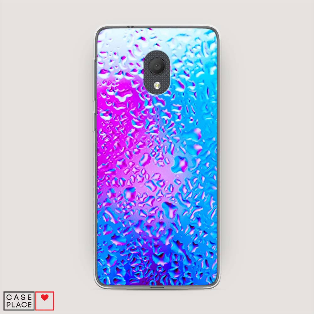 

Чехол на Alcatel 1C 5003D (2019) "Капли на стекле", Бирюзовый;розовый, 170650-3