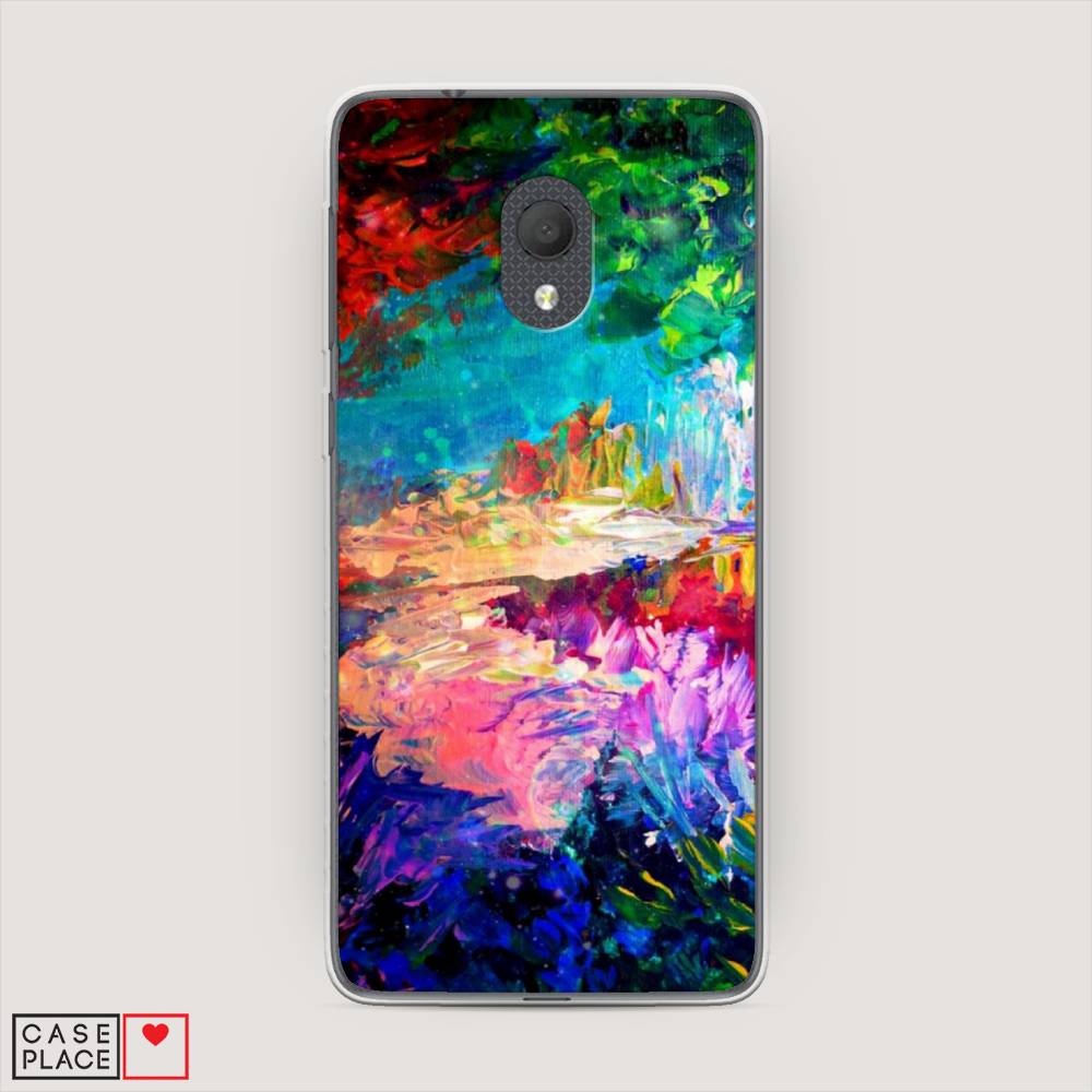 

Чехол на Alcatel 1C 5003D (2019) "Лес-гуашь", Синий;розовый;зеленый, 170650-4