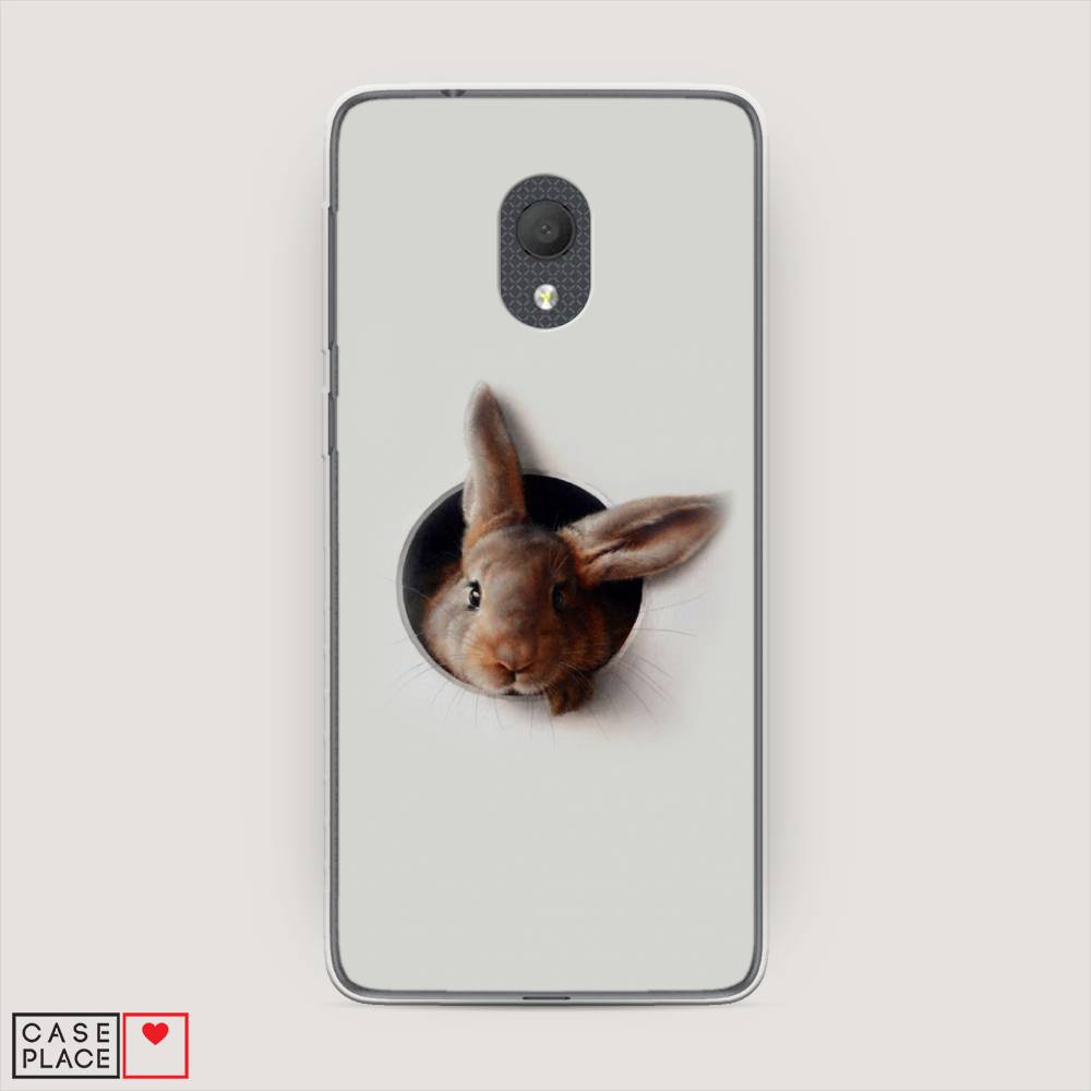 

Чехол на Alcatel 1C 5003D (2019) Любопытный кролик, Серый;коричневый, 170650-1