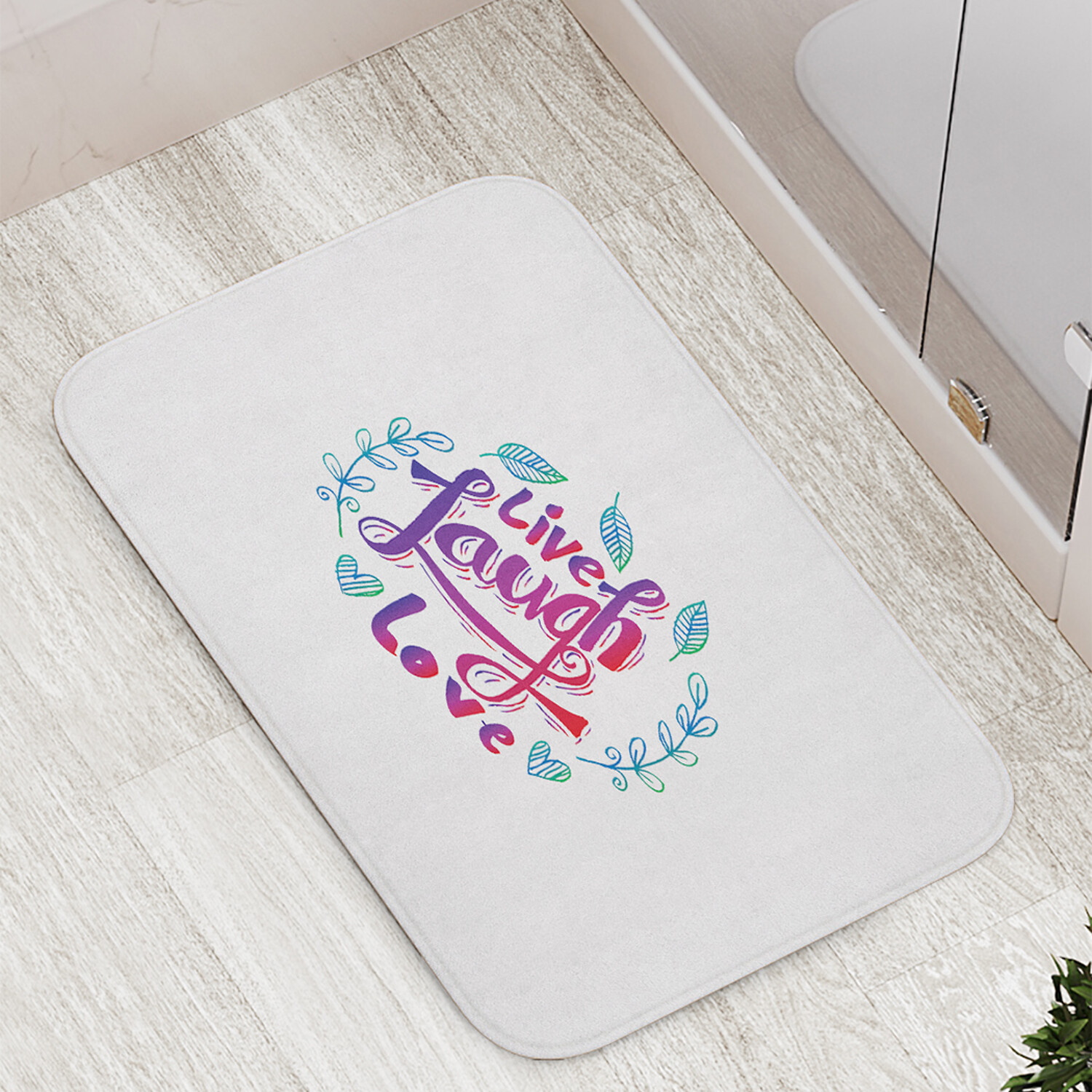 

Коврик противоскользящий JoyArty "Жизнь смех любовь" для ванной сауны бассейна,77х52см, Жизнь, смех, любовь