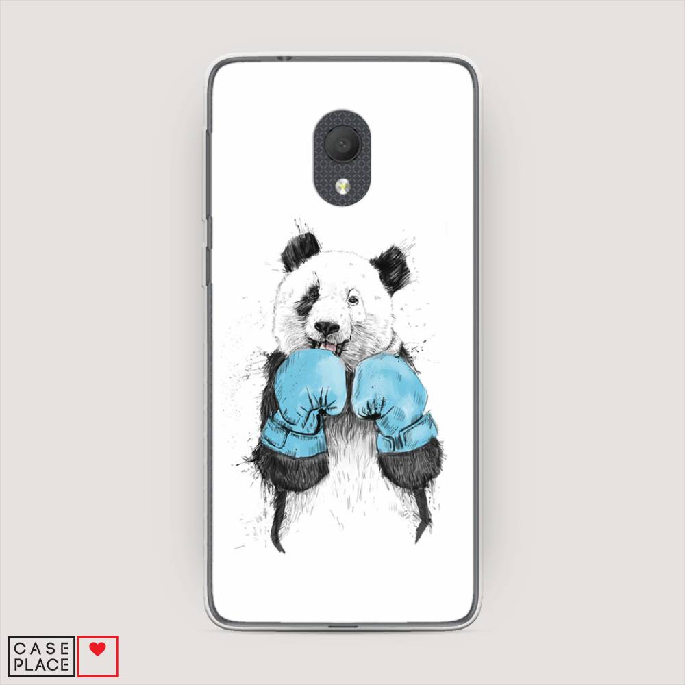 

Чехол на Alcatel 1C 5003D (2019) "Панда боксер", Голубой;белый;серый, 170650-1