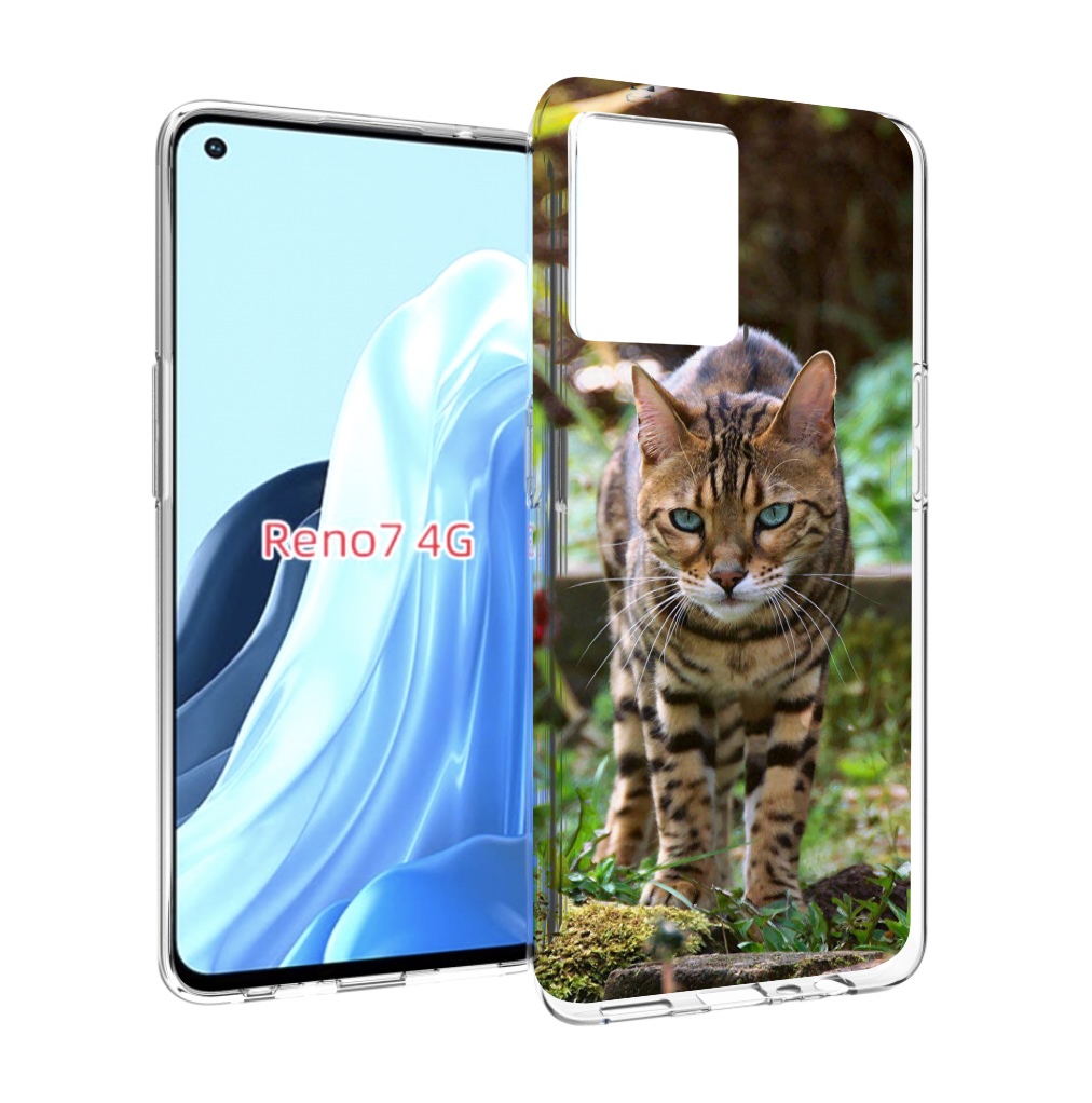 

Чехол MyPads порода кошка бенгальская для OPPO RENO 7 4G, Прозрачный, Tocco