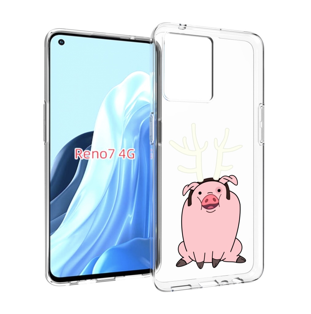 

Чехол MyPads поросенок-с-рогами для OPPO RENO 7 4G, Прозрачный, Tocco
