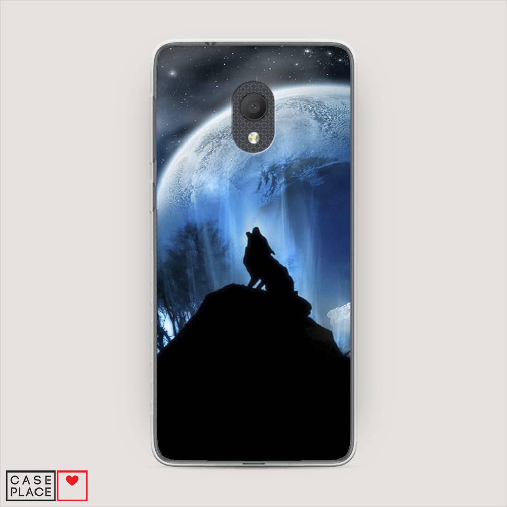 

Чехол на Alcatel 1C 5003D (2019) "Волк 2", Синий;черный;белый, 170650-1