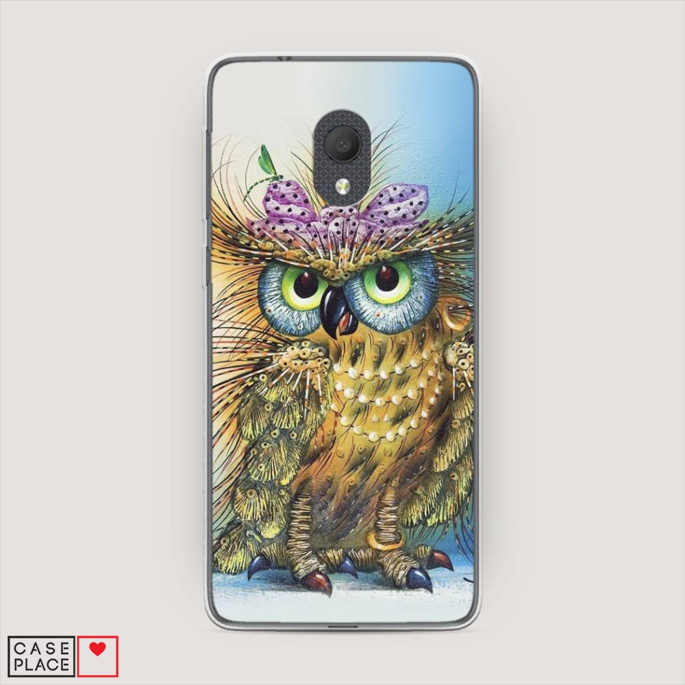 

Чехол на Alcatel 1C 5003D (2019) Модная сова, Коричневый;голубой, 170650-1