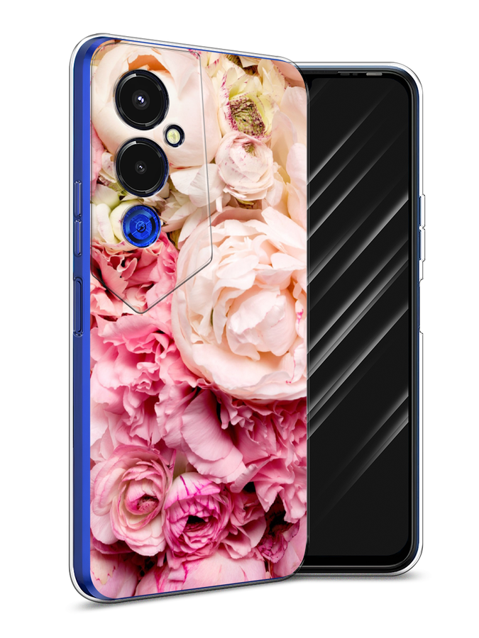 

Чехол Awog на Tecno Pova 4 pro / Техно Пова 4 Про "Пионы яркие", Розовый