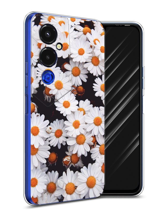 

Чехол Awog на Tecno Pova 4 pro / Техно Пова 4 Про "Ромашковое поле", Белый