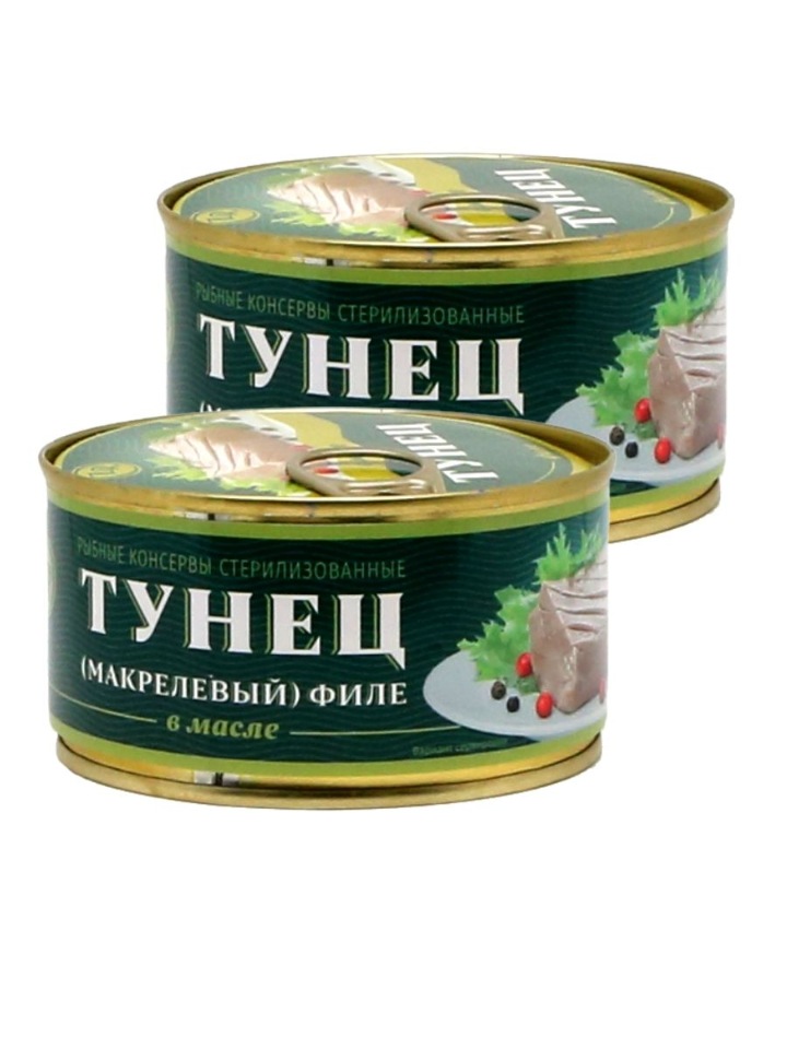 

Тунец филе в масле Золотистая рыбка 185гр 2 шт