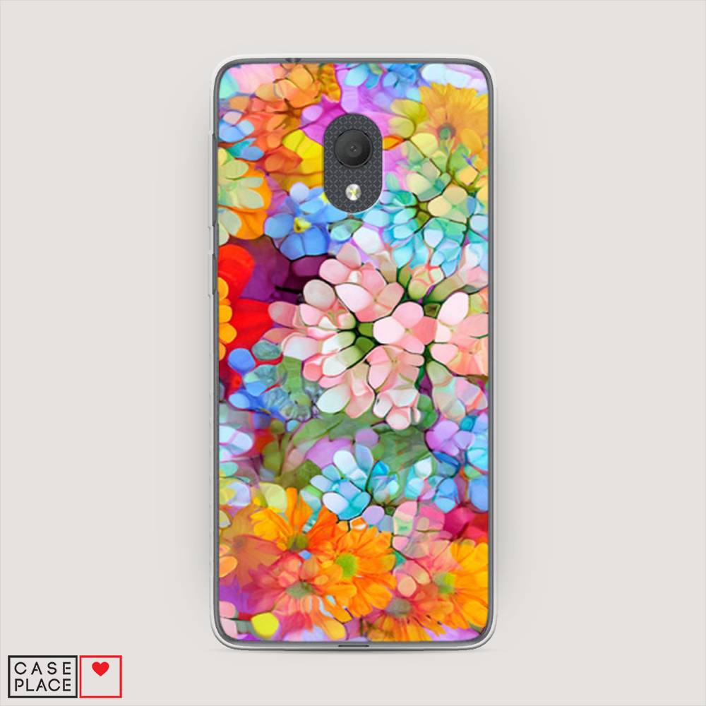 

Чехол на Alcatel 1C 5003D (2019) Цветы витраж, Оранжевый;розовый;голубой, 170650-3