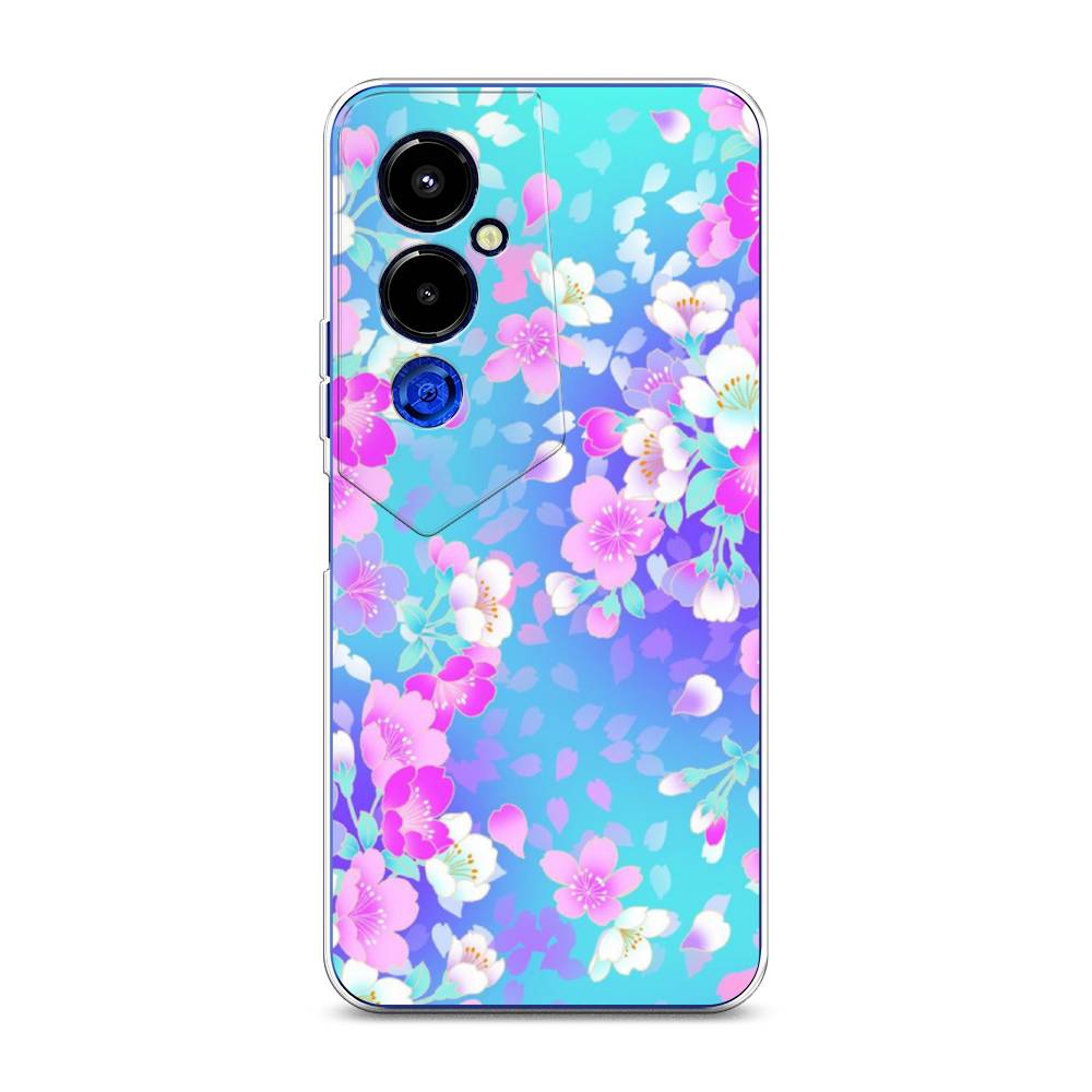

Чехол Awog на Tecno Pova 4 pro / Техно Пова 4 Про "Яблоневые цветы", Голубой;розовый;белый