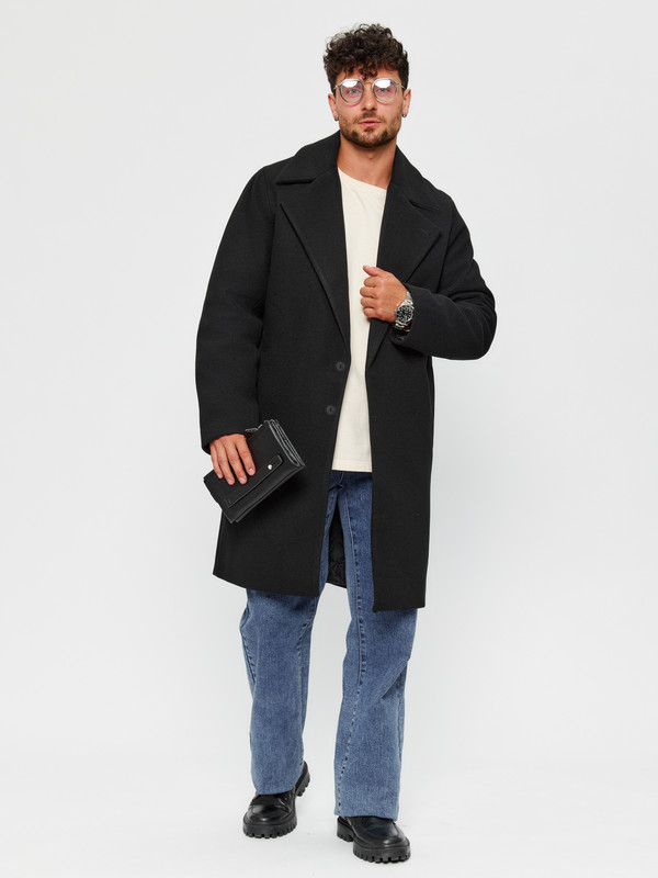 Пальто мужское LONDON FIX LF-CoatOversize черное 46 RU