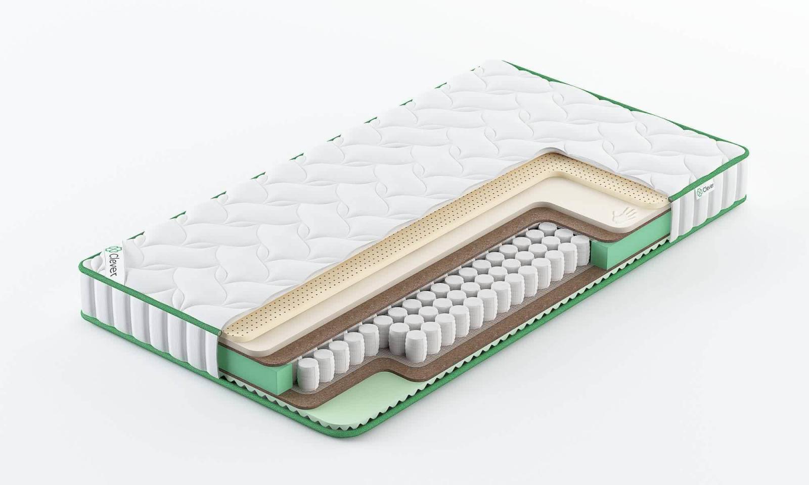 

Матрас Clever Leaf Hard Slim 235x220, Белый, Leaf Hard Slim