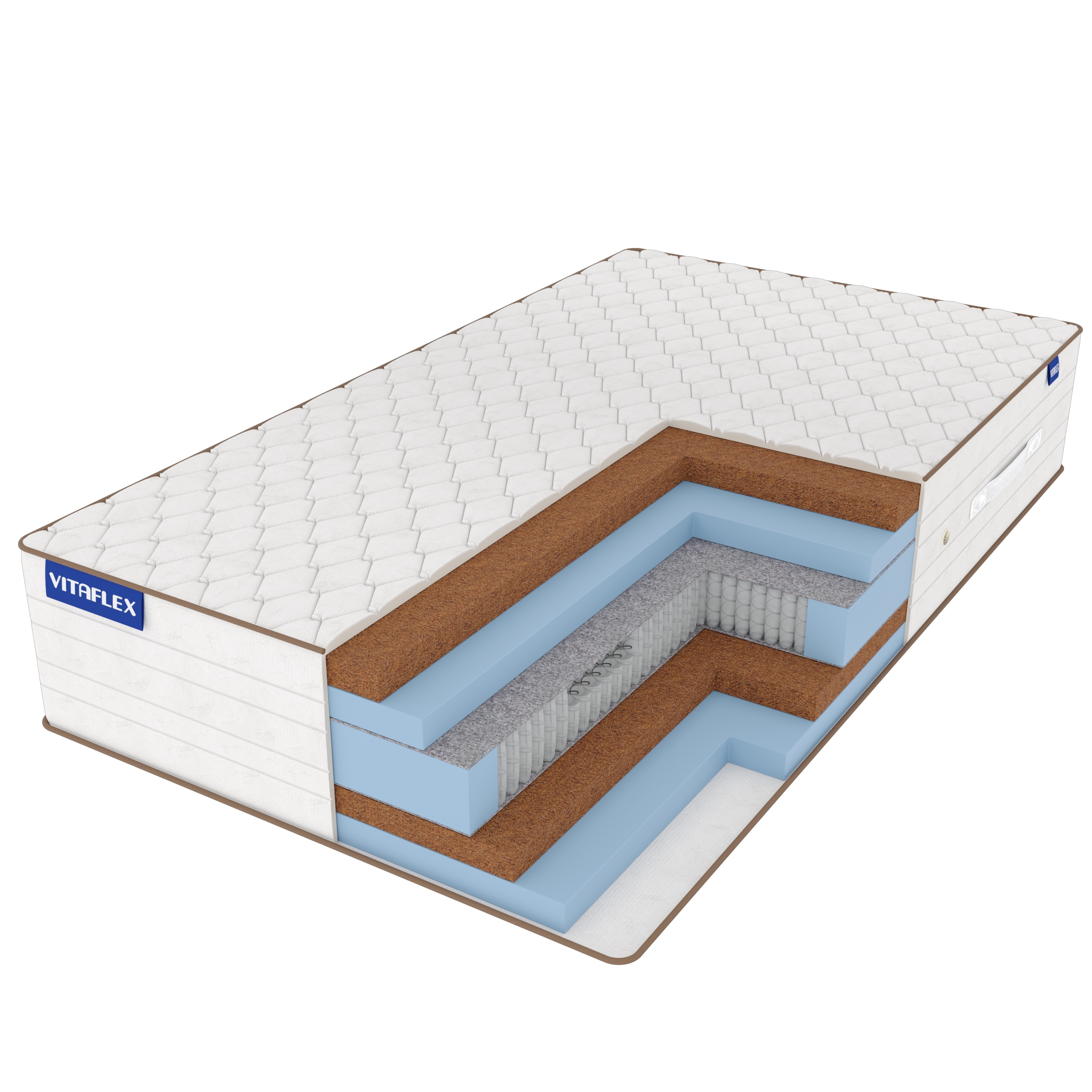 

Матрас Vitaflex Elite Middle Lowly S1000 195х190, Бежевый;белый;серый;серебристый, Middle Lowly S1000