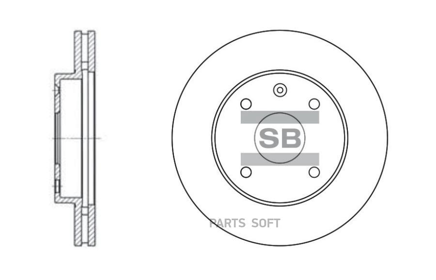 Диск тормозной передний CHEVROLET Lacetti 04- SANGSIN BRAKE SD3017