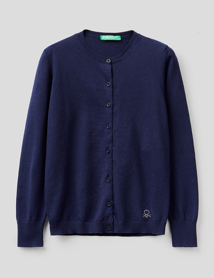 

Кардиган для девочек Benetton цв. синий р.110, 21A_102CC5450
