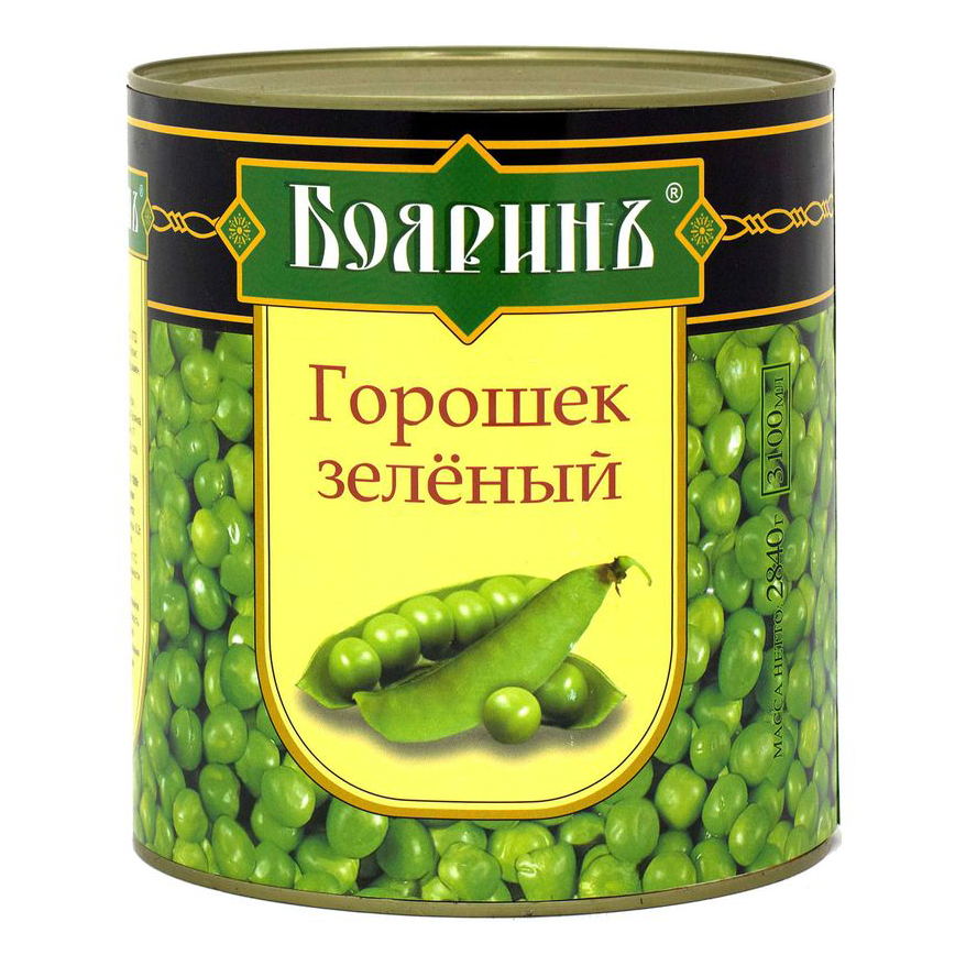 

Горошек Бояринъ зеленый консервированный 425 мл