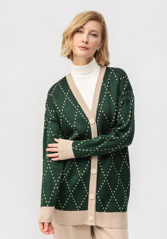 

Кардиган женский Vivawool 312191 зеленый 56 RU, 312191