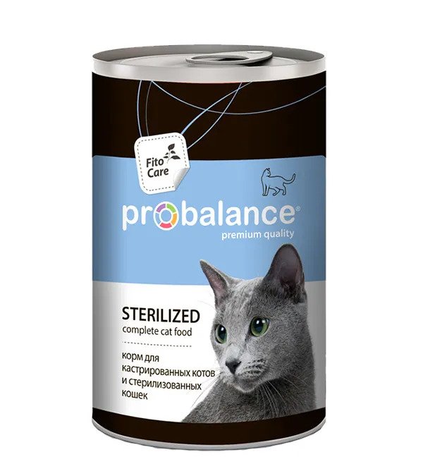Консервы для кошек Probalance Sterilized, курица, для стерилизованных, 12шт по 415г