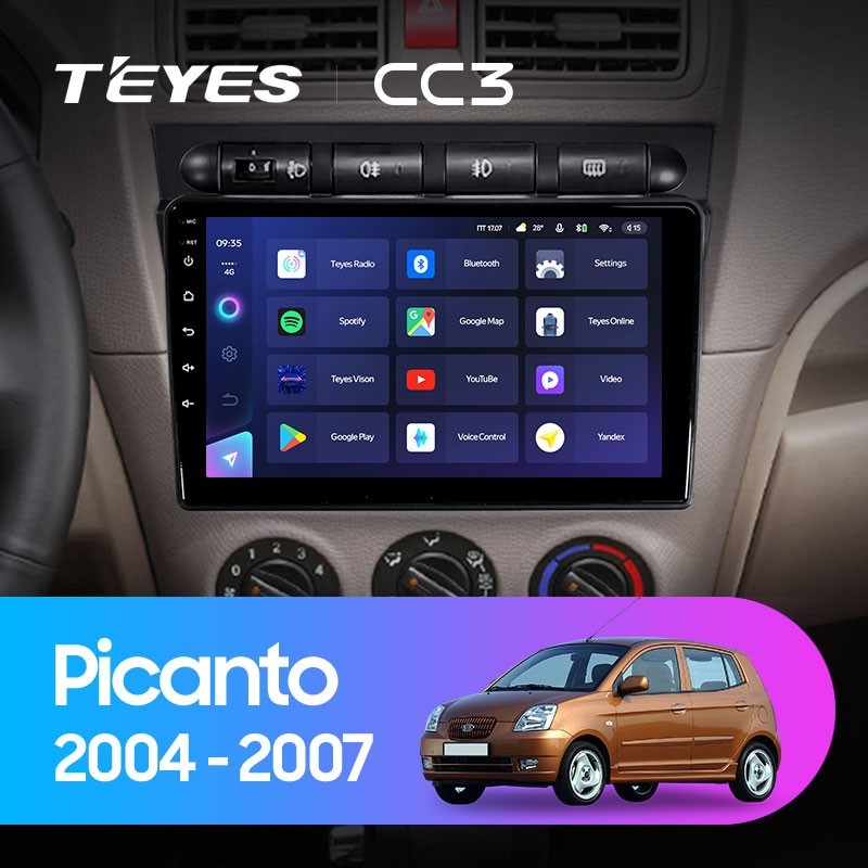 Штатная магнитола Teyes CC3 432 Kia Picanto SA Morning 2004-2007 3782300₽