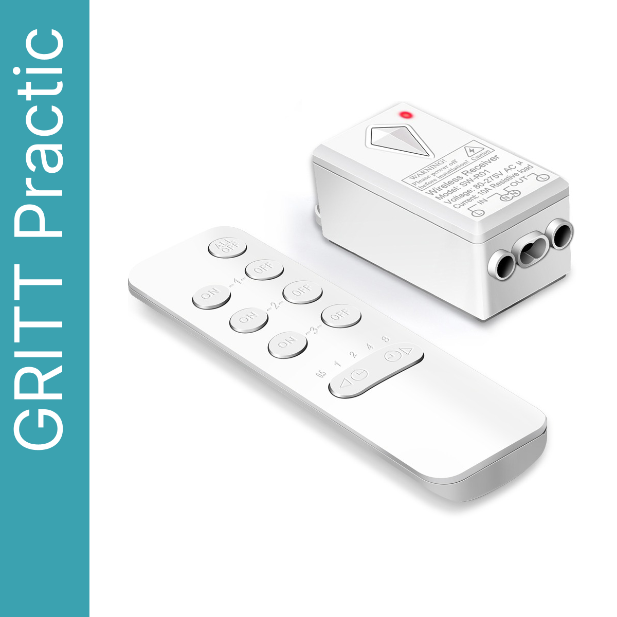 Пульт GRITT Practic 3кл. с таймером комплект: 1 пульт, 1 радиореле 1000Вт, A2401RT