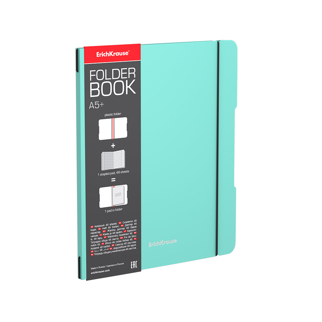 

Тетрадь общая в клетку ErichKrause FolderBook Pastel Mint 048010054-53704, 48 л., 1 шт., ErichKrause FolderBook Pastel Mint 5+ 48