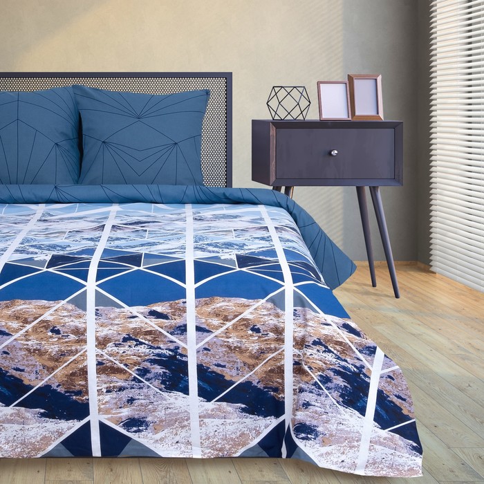 

Постельное бельё Этель 1.5сп Горные вершины 143x215, 150x214, 70x70 -2 шт, бязь, Синий, Horror
