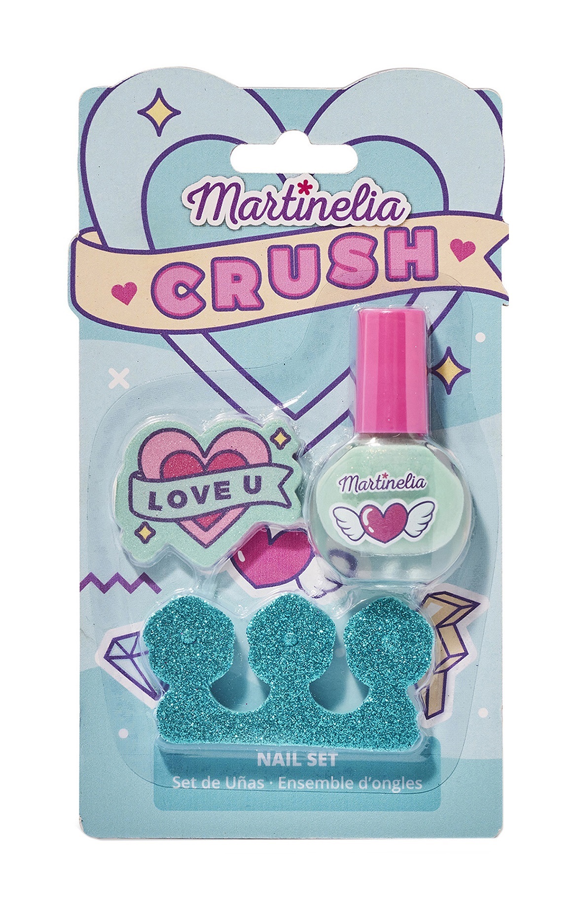 фото Набор детской косметики для ногтей martinelia crush nail set blue 2 предмета 11103bl