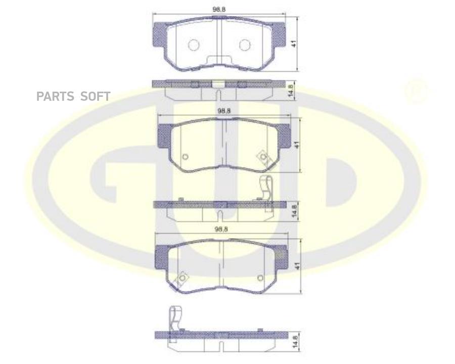 

Тормозные колодки G.U.D. задние дисковые gbp880157