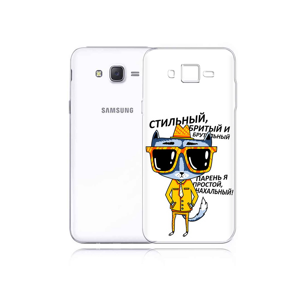 

Чехол MyPads Tocco для Samsung Galaxy J5 стильный кот (PT29188.586.625), Прозрачный, Tocco