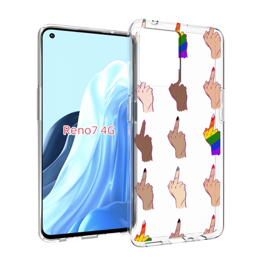 

Чехол MyPads разноцветные-руки для OPPO RENO 7 4G, Прозрачный, Tocco