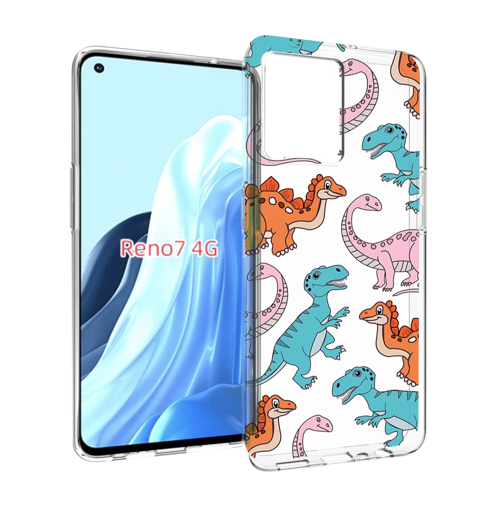 

Чехол MyPads разные-динозаврики для OPPO RENO 7 4G, Прозрачный, Tocco