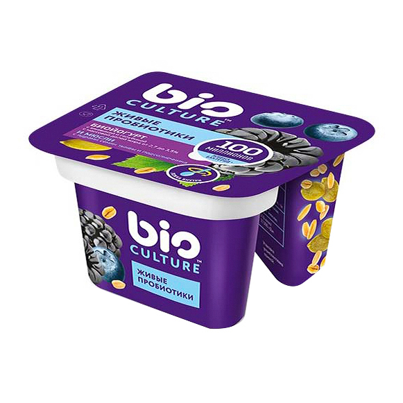 

Йогурт Молочная Культура Bio culture голубика-ежевика 2,7 - 3,5% БЗМЖ 130 г
