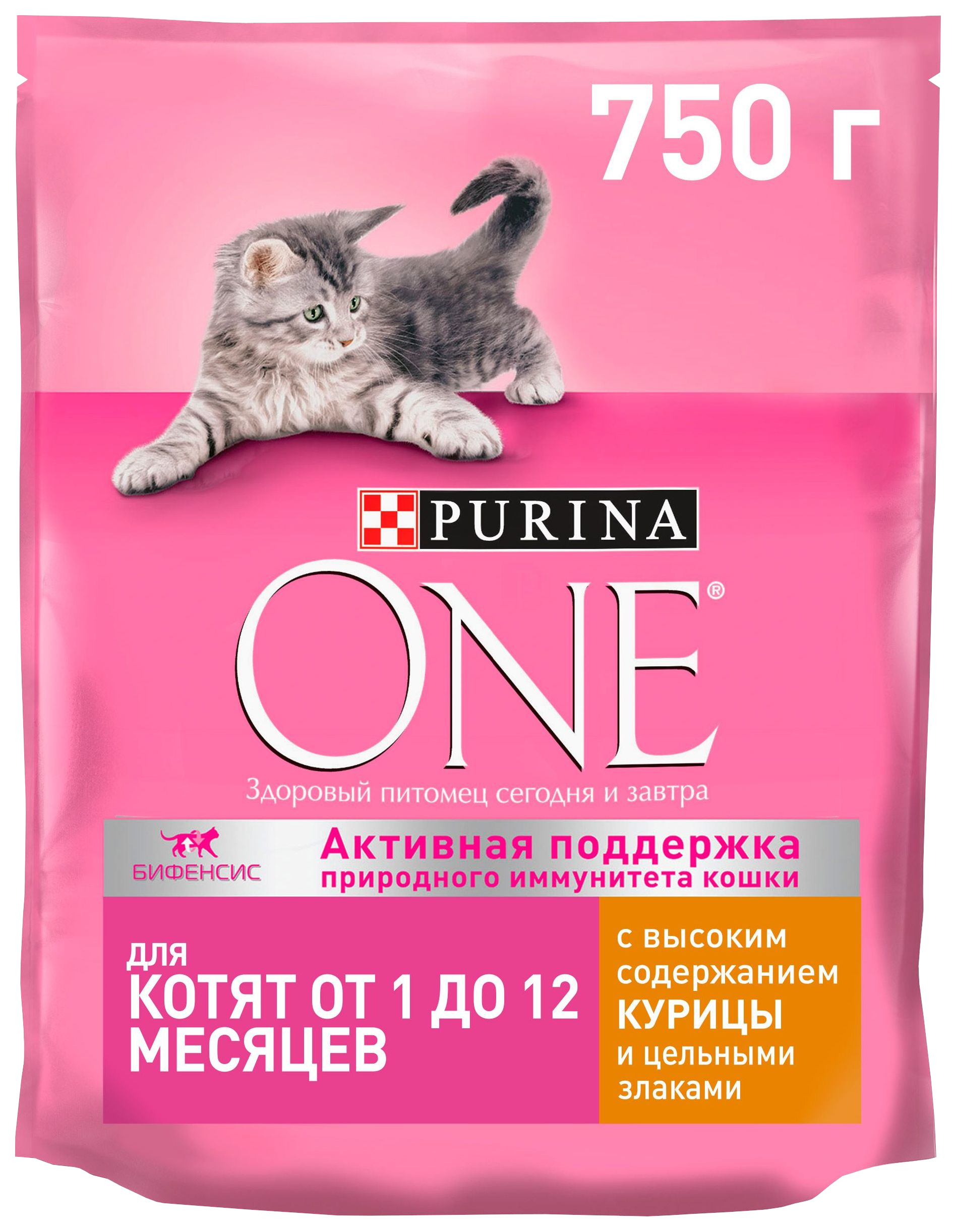 

Сухой корм для котят Purina ONE со вкусом курицы, 8 шт по 750 г