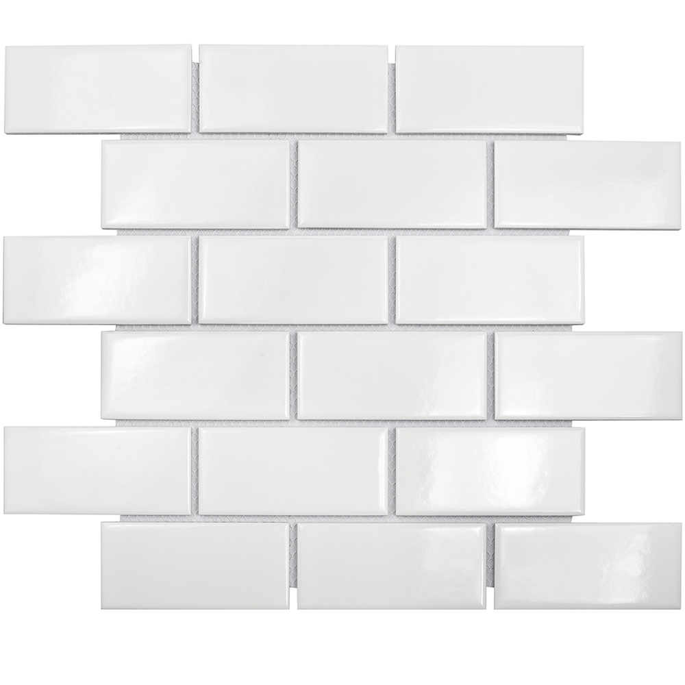 Мозаика Starmosaic Brick White Glossy белая керамическая 294х288х4,5 мм глянцевая