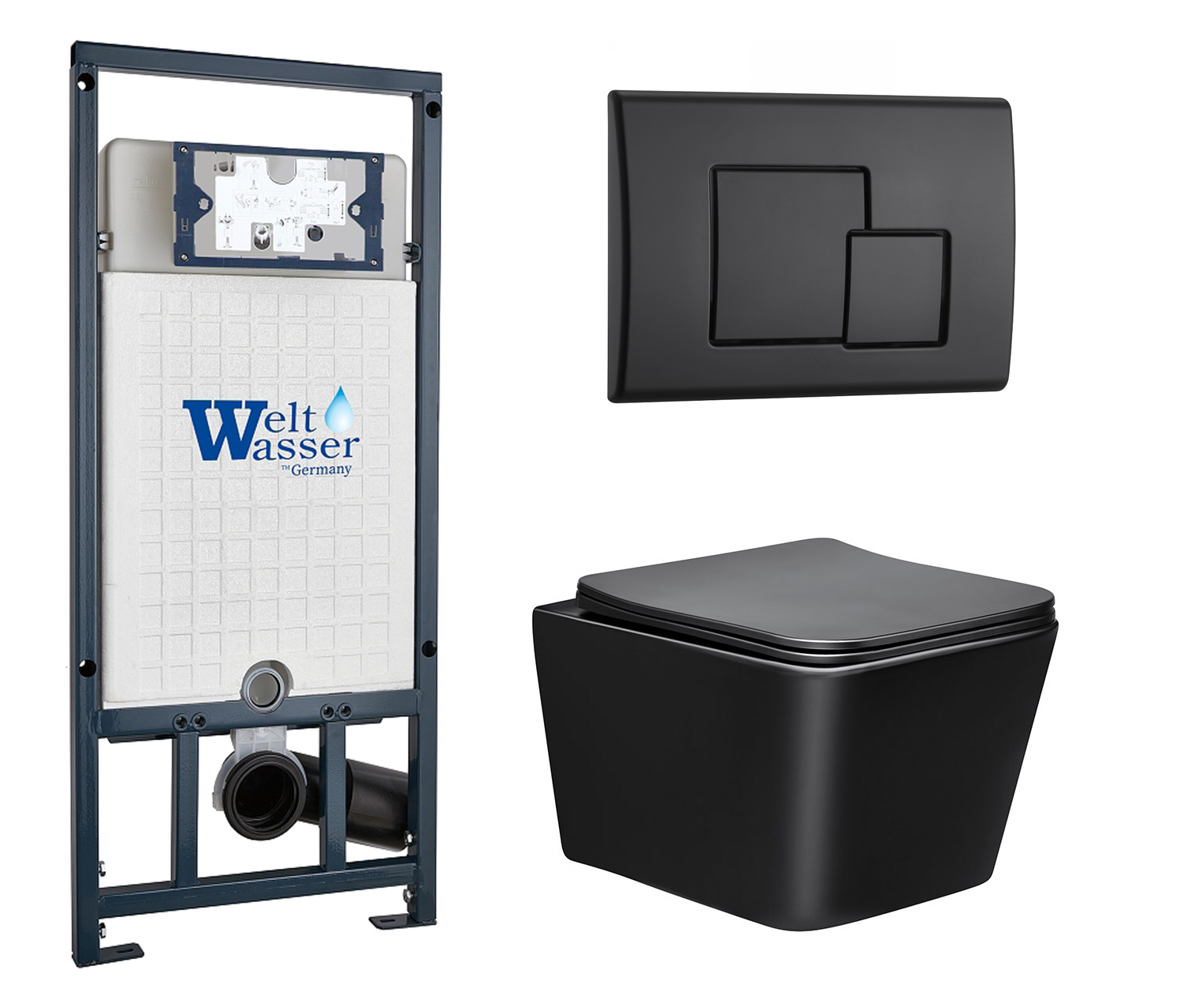 

Комплект: инсталляция WeltWasser Marberg 507 + унитаз Q-Line с кнопкой черной, 542242