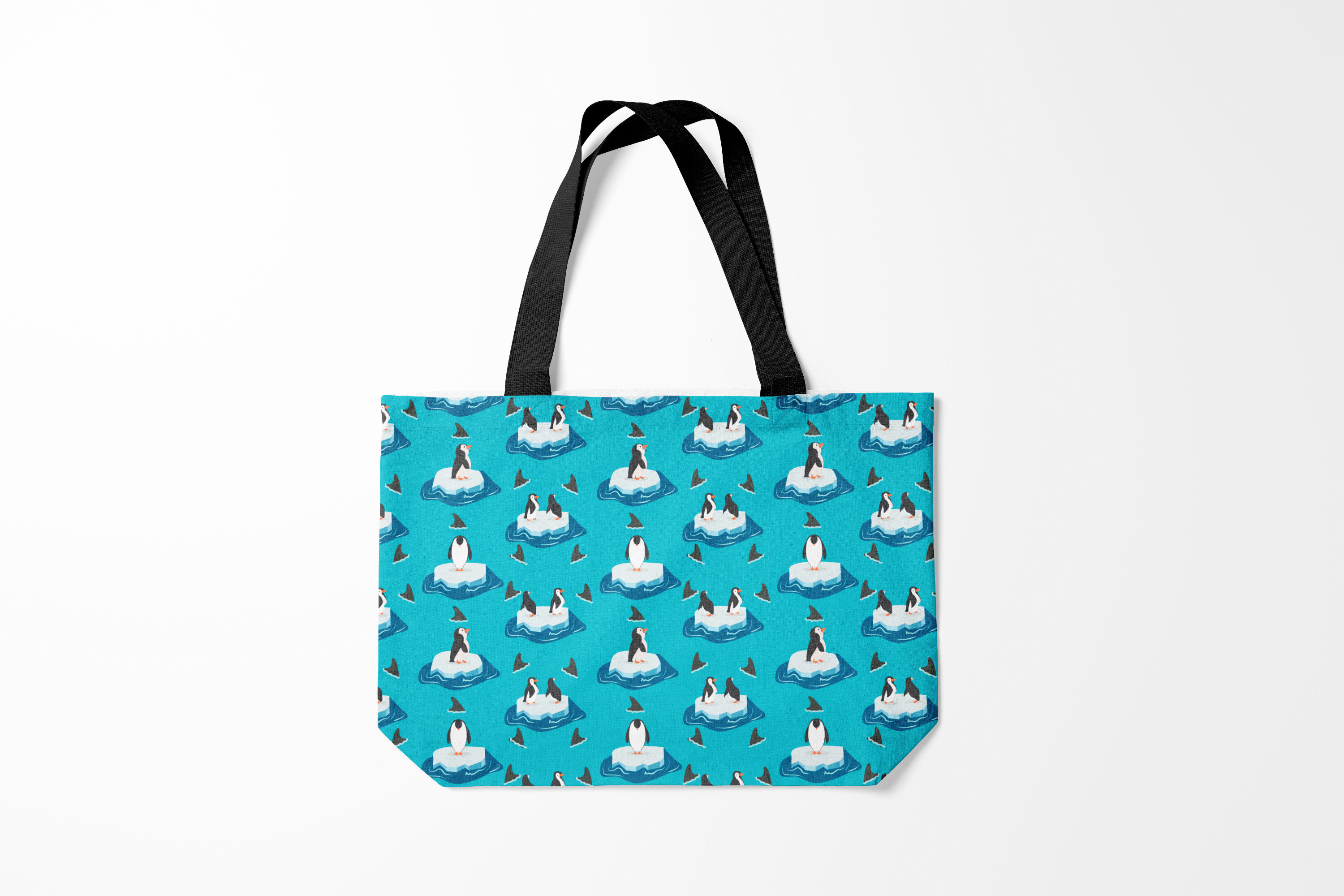

Сумка шoппер унисекс Burnettie Пингвины, голубой, Пингвины