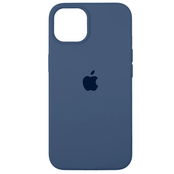 

Чехол iPhone 14 Silicon Сase APL WS (с лого), синий меланж