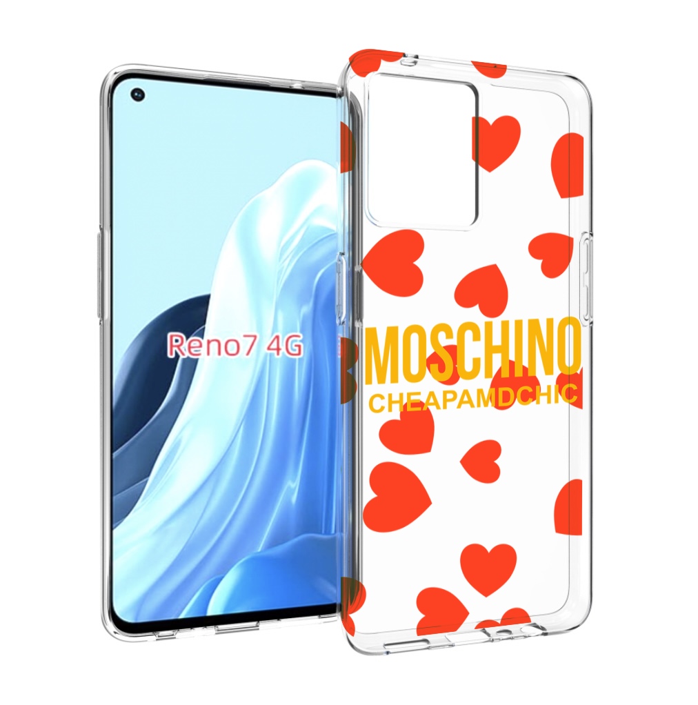 

Чехол MyPads сердца-москино для OPPO RENO 7 4G, Прозрачный, Tocco