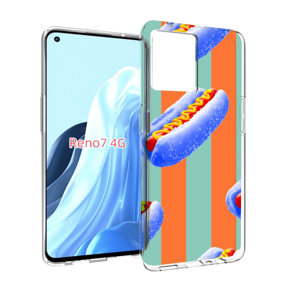 

Чехол MyPads синие хотдоги для OPPO RENO 7 4G, Прозрачный, Tocco
