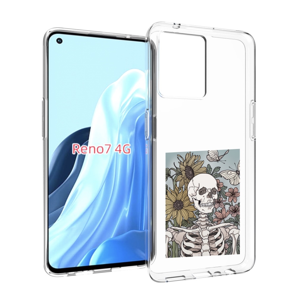 

Чехол MyPads скелетик с подсолнухами для OPPO RENO 7 4G, Прозрачный, Tocco