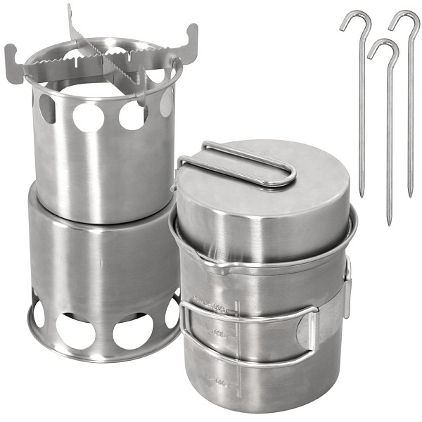 Набор туристической посуды в комплекте с печью-щепочницой. 3 предмета DA84-192